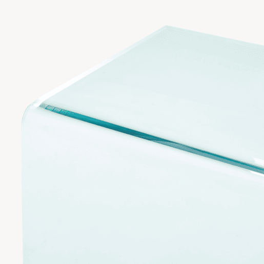 Mesa de apoio Trölmapilu em forma de C vidro 60x40x40cm - Transparente en.casa