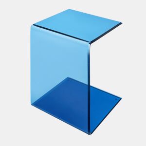 Mesa de apoio Trölmapilu em forma de C vidro 60x40x40cm - Azul en.casa