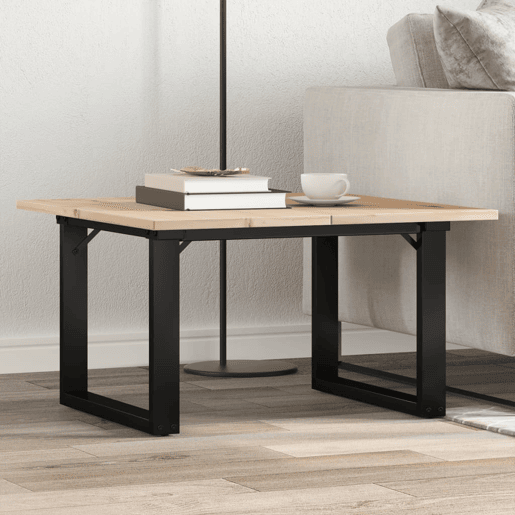 Mesa de Centro, Mesa baixa, estrutura em O 60x60x40 cm pinho e aço