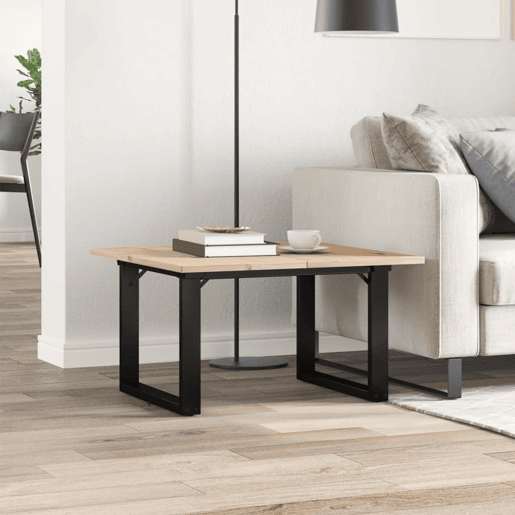 Mesa de Centro, Mesa baixa, estrutura em O 60x60x40 cm pinho e aço