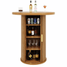 Conjunto de mesa alta de bar com 2 bancos de bar - mesa alta redonda com espaço de arrumação e bancos ergonómicos, MDF com efeito de madeira - madeira
