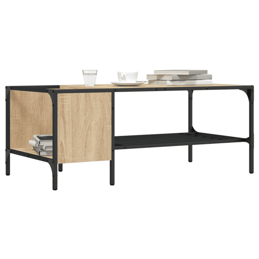 Mesa de Centro, Mesa baixa, c prateleira derivados de madeira carvalho sonoma