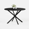 Mesa de jantar redonda de 120 cm - pés em X, multifuncional para cozinha, sala de jantar, escritório em casa, varanda ou mesa auxiliar - preta