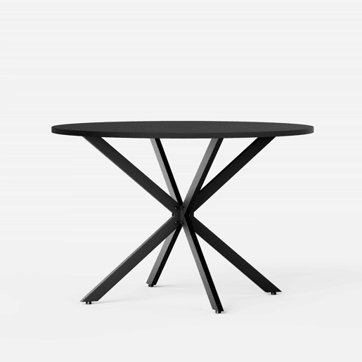 Mesa de jantar redonda de 120 cm - pés em X, multifuncional para cozinha, sala de jantar, escritório em casa, varanda ou mesa auxiliar - preta