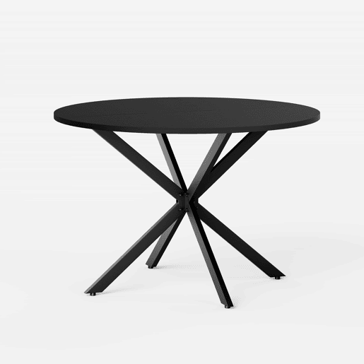 Mesa de jantar redonda de 120 cm - pés em X, multifuncional para cozinha, sala de jantar, escritório em casa, varanda ou mesa auxiliar - preta