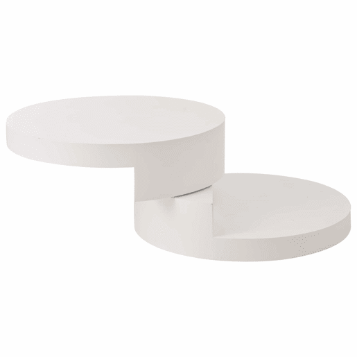 Mesa de centro 70 x 70 x 35,5 cm - Tampo giratório a 360° com luz LED, 2 níveis, capacidade de carga de 30 kg - Branco Mesa de centro 70 x 70 x 35,5 cm - Tampo giratório a 360° com luz LED, 2 níveis, capacidade de carga de 30 kg - Branco