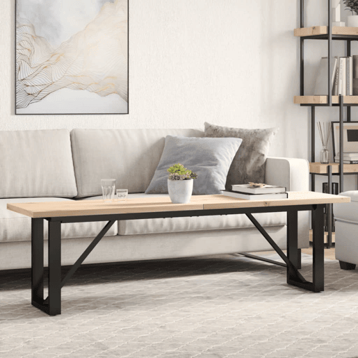 Mesa de Centro, Mesa baixa, estrutura em O 160x40x45,5cm pinhoaço