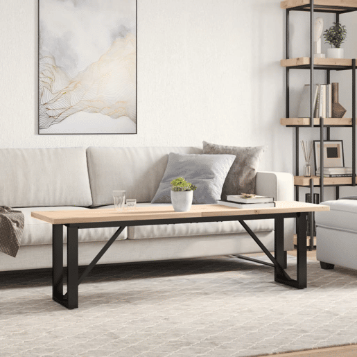 Mesa de Centro, Mesa baixa, estrutura em O 160x40x45,5cm pinhoaço