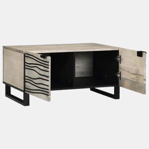 Mesa de Centro, Mesa baixa, Bege e Preto 80 x 50 x 40 cm