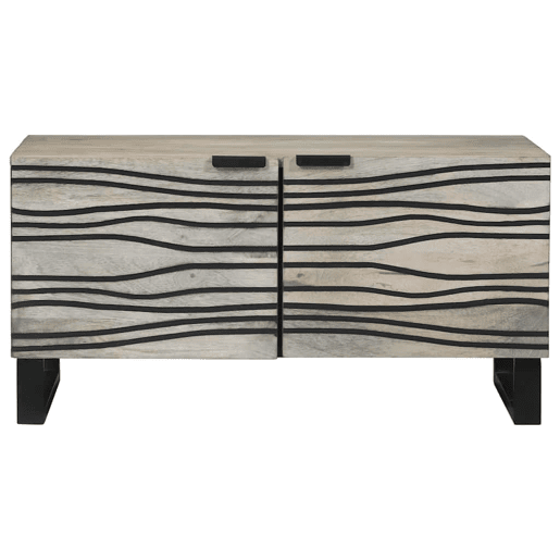 Mesa de Centro, Mesa baixa, Bege e Preto 80 x 50 x 40 cm
