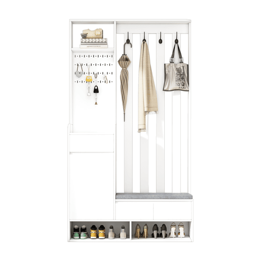Móvel de entrada de mdf com sapateira,branco Móvel de entrada de mdf com sapateira,branco