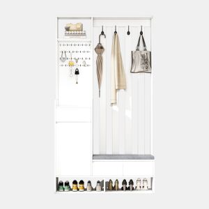 Móvel de entrada de mdf com sapateira,branco