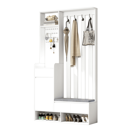 Móvel de entrada de mdf com sapateira,branco Móvel de entrada de mdf com sapateira,branco