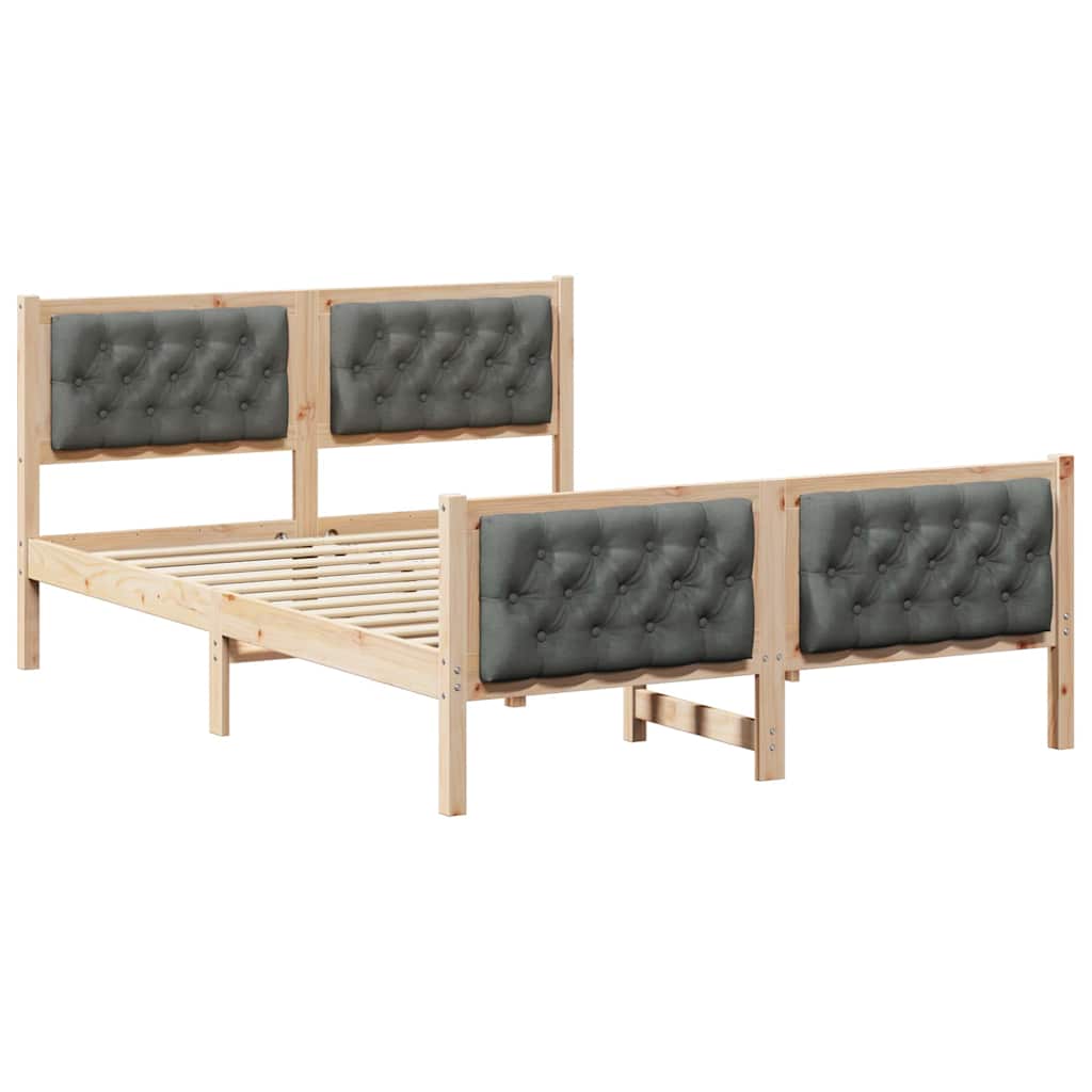 Estructura de cama matrimonial 145x210 Gris Oscuro/ Madera