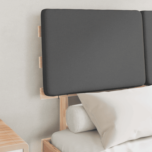 Estrutura de Cama de casal moderno com Cabeceira Estofada Cinza Escuro
