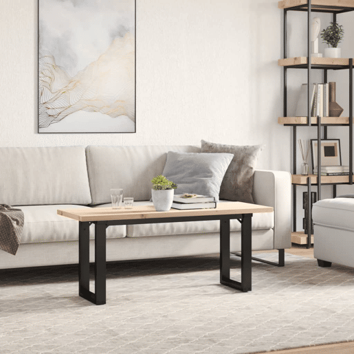 Mesa de Centro, Mesa baixa, estrutura em O 110x40x45,5cm pinhoaço