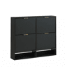 Cómoda 120 x 24 cm - frente com ranhuras, altura ajustável, sistema anti-tombamento, mesa auxiliar para a entrada - preta