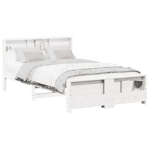 Estrutura De Cama De Casal Simple - Branco 140 x 190 cm Madeira processada