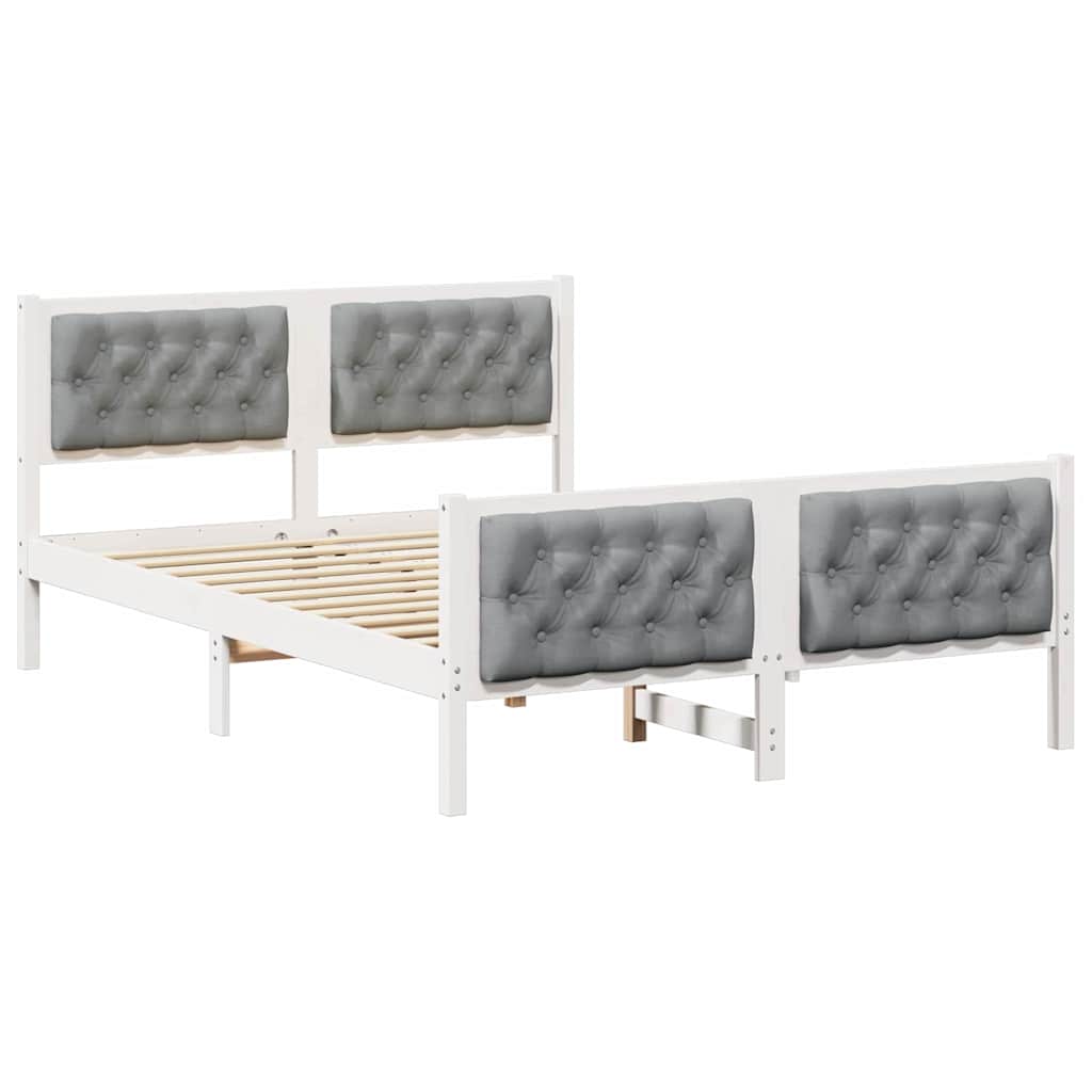 Estructura de cama matrimonial 145x210 Blanco/ Gris Claro