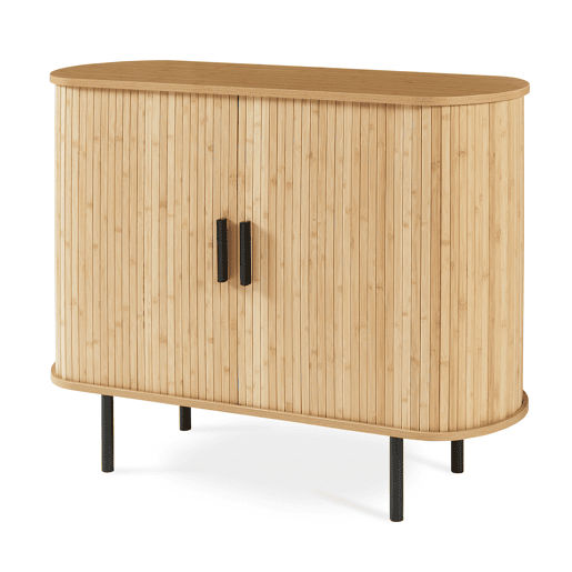 Armário lateral  Sapateira Tvedestrand bambu 100x40x80 cm naturalpreto en.casa