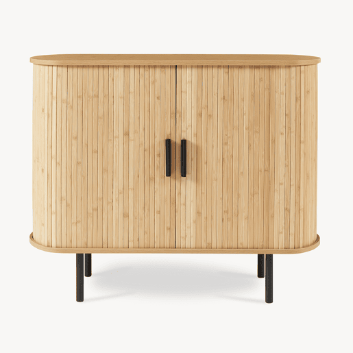 Armário lateral  Sapateira Tvedestrand bambu 100x40x80 cm naturalpreto en.casa