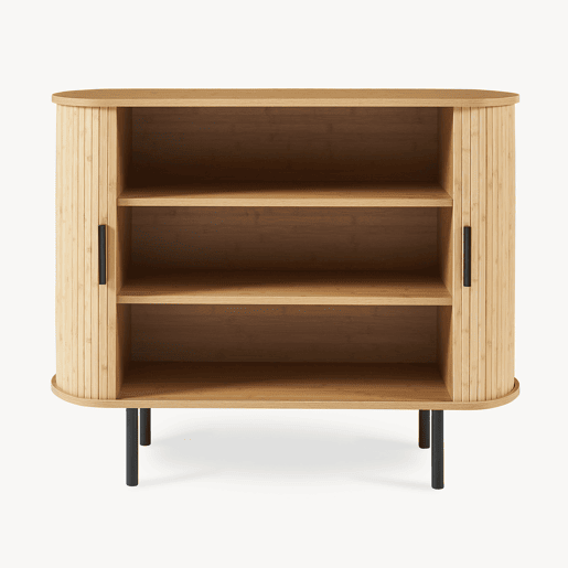 Armário lateral  Sapateira Tvedestrand bambu 100x40x80 cm naturalpreto en.casa