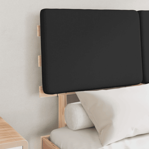 Estrutura de Cama de casal moderno com Cabeceira Estofada Preto 120 x 200 cm