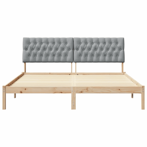 Estrutura de Cama de casal moderno com Cabeceira Estofada Castanho 180 x 200 cm