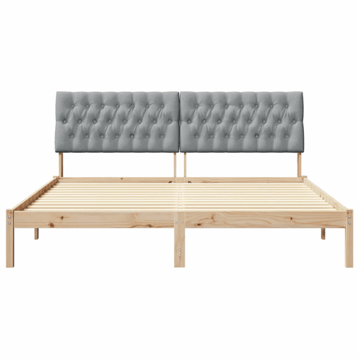Estrutura de Cama de casal moderno com Cabeceira Estofada Castanho 180 x 200 cm