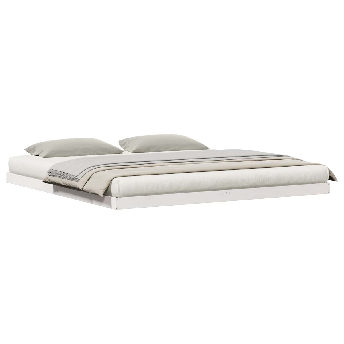 Estructura de cama doble matrimonial king size - 213.5 x 104 x 9 cm madera de pino macizo