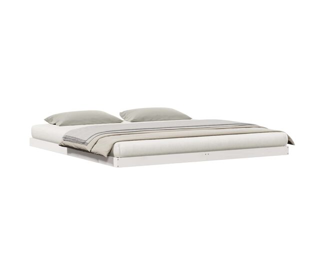Estructura de cama doble matrimonial king size - 213.5 x 104 x 9 cm madera de pino macizo