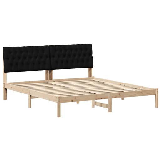 Estrutura de Cama de casal moderno com Cabeceira Estofada Castanho 180 x 200 cm