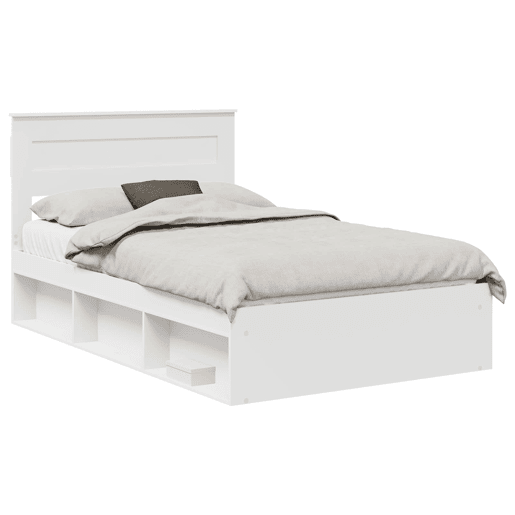 Estrutura da Cama de casal simple com cabeceira Branco 120 x 200 cm