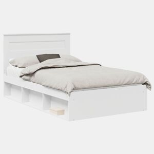 Estrutura da Cama de casal simple com cabeceira Branco 120 x 200 cm