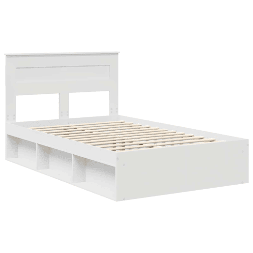 Estrutura da Cama de casal simple com cabeceira Branco 120 x 200 cm