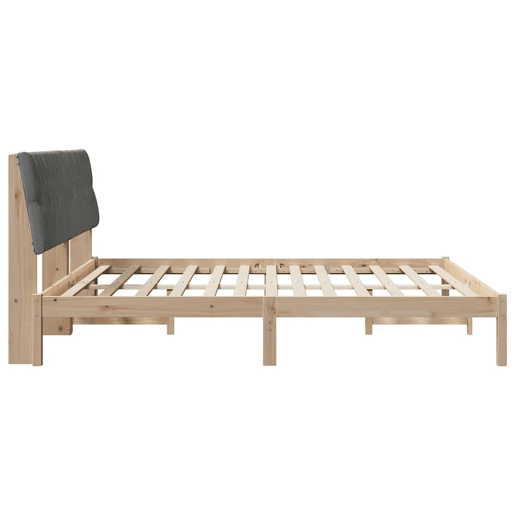 Estrutura de Cama de casal moderno com Cabeceira Estofada Castanho 180 x 200 cm
