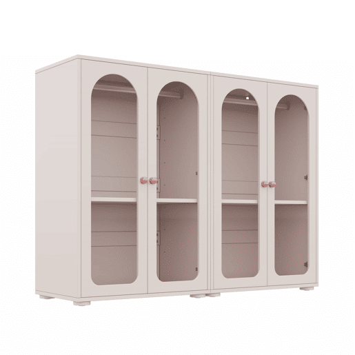 Armário de roupa lacado com 2 portas, 160×50×120 cm u2013 com barra para pendurar roupa, portas transparentes em acrílico, puxadores em cerâmica, armário de arrumação para quarto infantil, conjunto de 2 peças u2013 rosa bebé Armário de roupa lacado com 2 portas, 160×50×120 cm u2013 com barra para pendurar roupa, portas transparentes em acrílico, puxadores em cerâmica, armário de arrumação para quarto infantil, conjunto de 2 peças u2013 rosa bebé