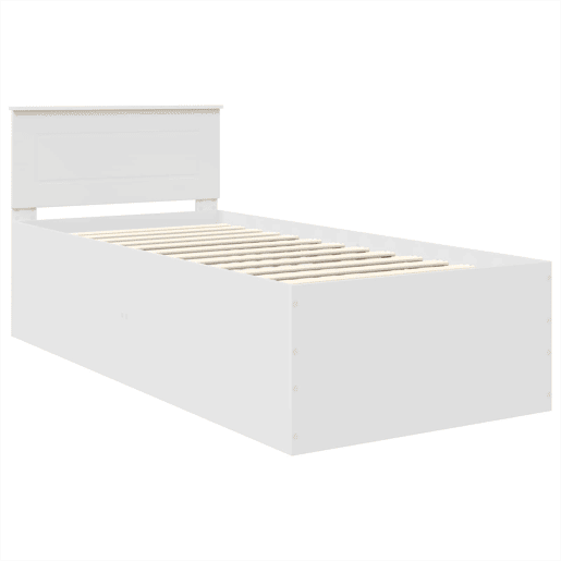 Estrutura de cama de solteiro para adultos - Branco 75 x 190 cm Madeira processada