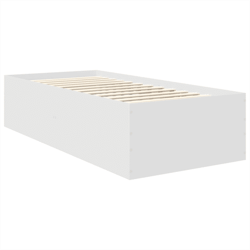 Estrutura de cama de solteiro para adultos - Branco 75 x 190 cm Madeira processada