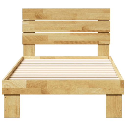 Estrutura de cama de solteiro para adultos cabeceira 75x190 cm maciça carvalho