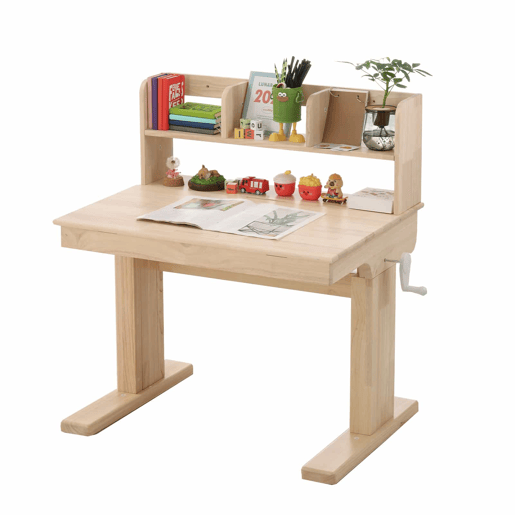 Mesa infantil - altura ajustável, tampo rebatível de 0° a 43°, com espaço de arrumação, certificado de segurança - Natural Mesa infantil - altura ajustável, tampo rebatível de 0° a 43°, com espaço de arrumação, certificado de segurança - Natural