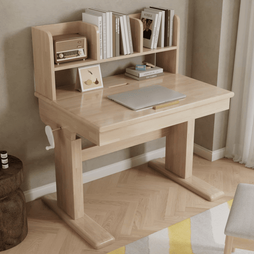 Mesa infantil - altura ajustável, tampo rebatível de 0° a 43°, com espaço de arrumação, certificado de segurança - Natural Mesa infantil - altura ajustável, tampo rebatível de 0° a 43°, com espaço de arrumação, certificado de segurança - Natural