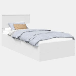 Estrutura de cama de solteiro para adultos - Branco 90 x 190 cm Madeira processada