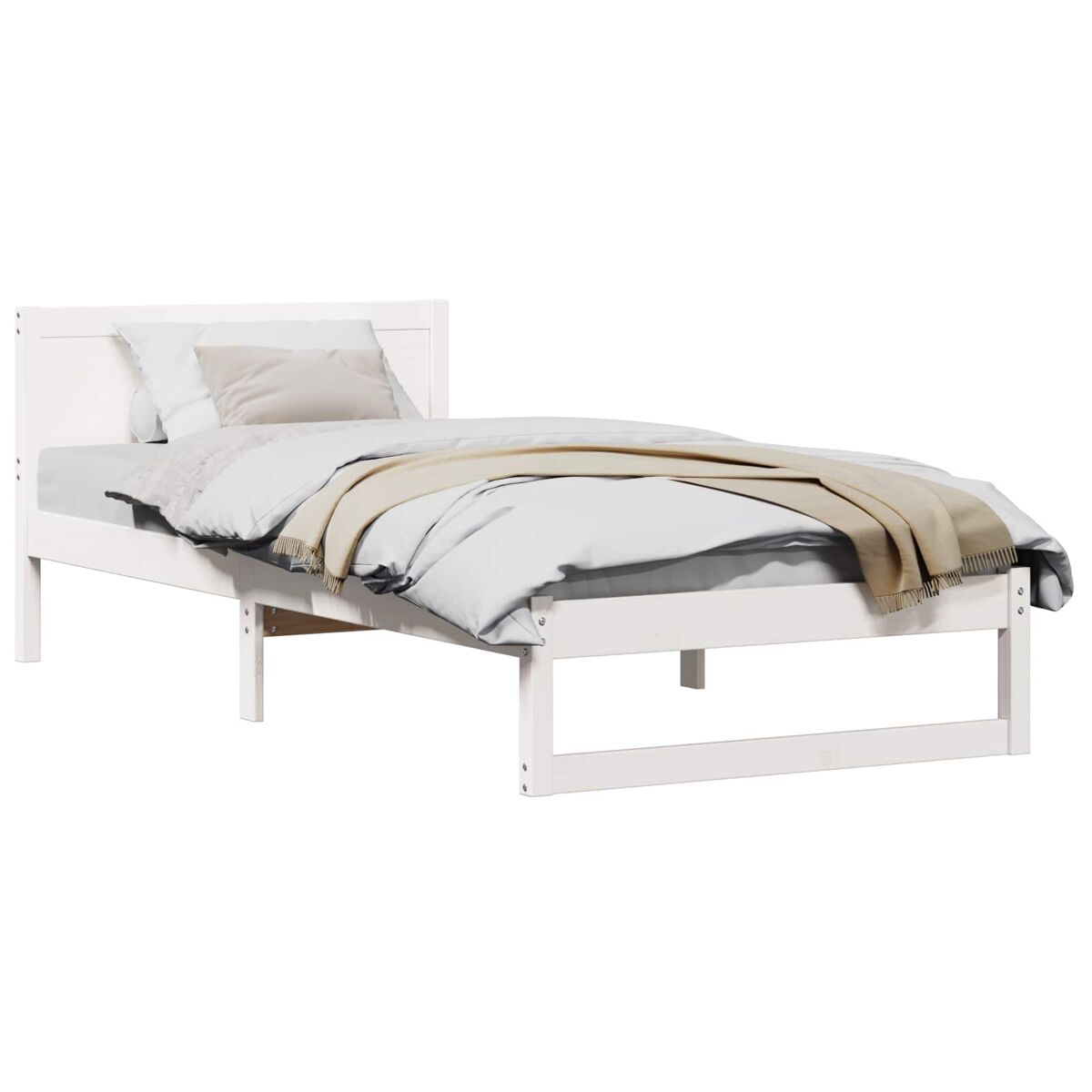 Estructura de cama individual para adultos - 90 x 190 cm madera de pino macizo