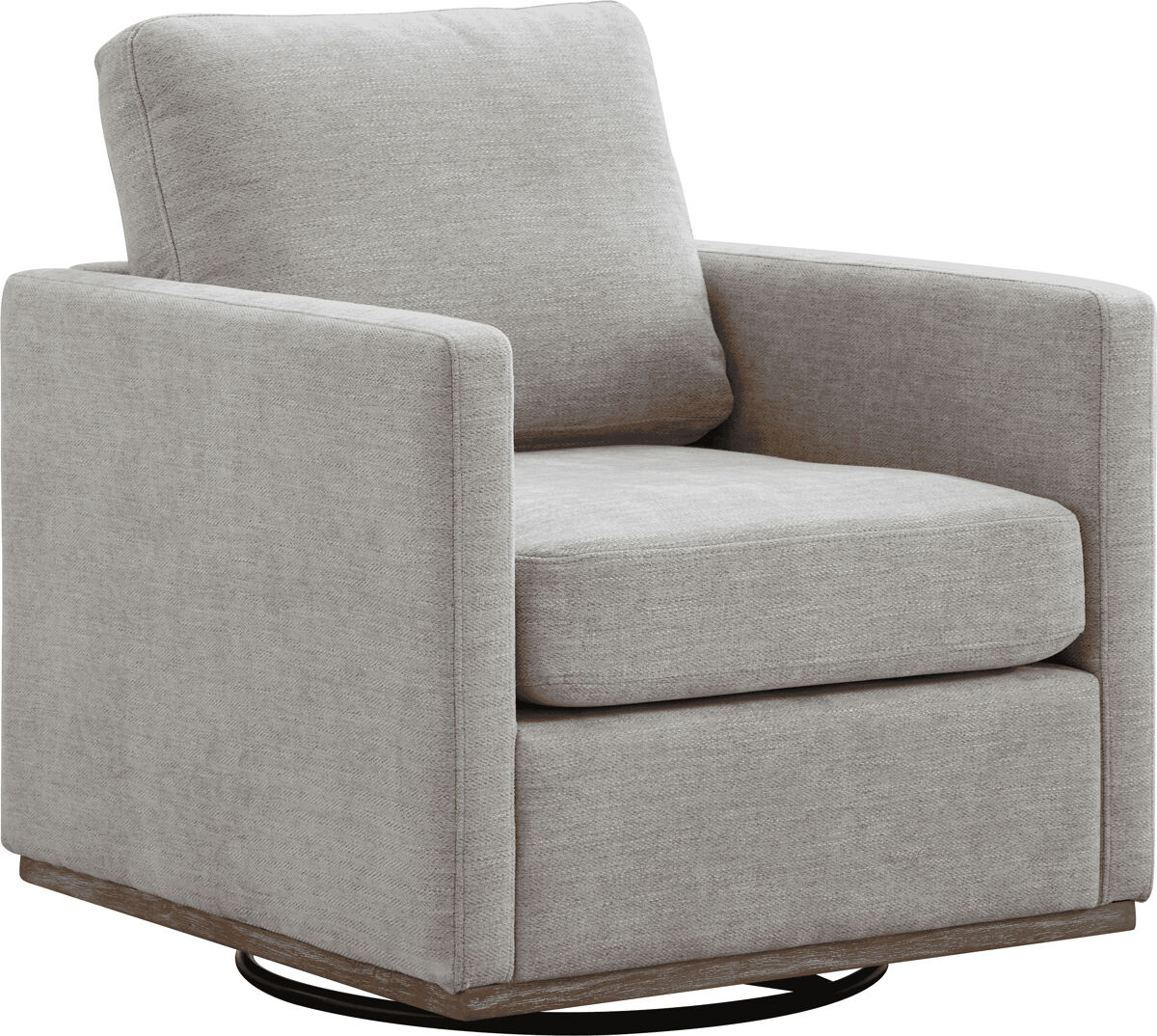 Sillón giratorio acolchado 360° - con reposabrazos, sillón lounge cómodo para salón, dormitorio o habitación infantil - gris