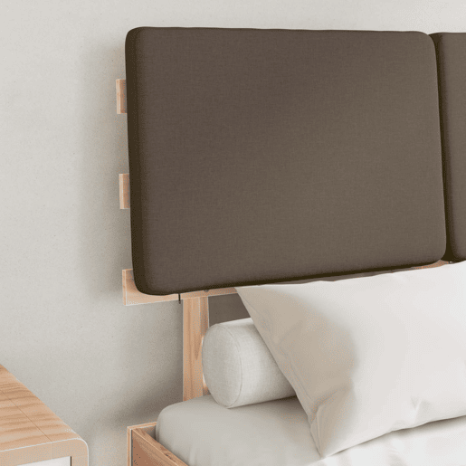 Estrutura de Cama de casal moderno com Cabeceira Estofada Cinzento-acastanhado