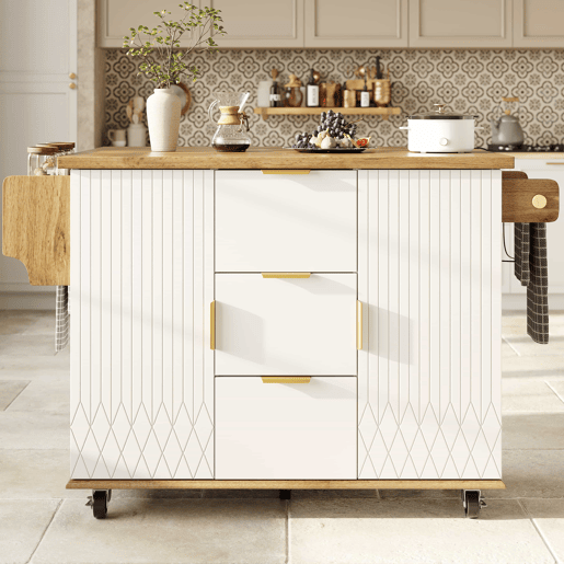 Carrinho de cozinha com bancos de bar sem dimensões específicas - Ilha de cozinha móvel com tomada elétrica e bancos ergonómicos - Branco com efeito de madeira Carrinho de cozinha com bancos de bar sem dimensões específicas - Ilha de cozinha móvel com tomada elétrica e bancos ergonómicos - Branco com efeito de madeira