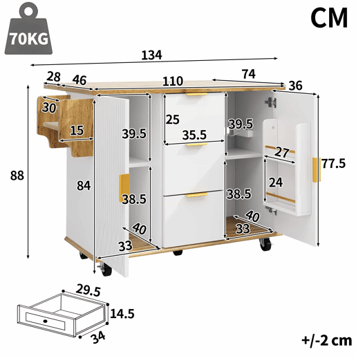 Carrinho de cozinha com bancos de bar sem dimensões específicas - Ilha de cozinha móvel com tomada elétrica e bancos ergonómicos - Branco com efeito de madeira Carrinho de cozinha com bancos de bar sem dimensões específicas - Ilha de cozinha móvel com tomada elétrica e bancos ergonómicos - Branco com efeito de madeira