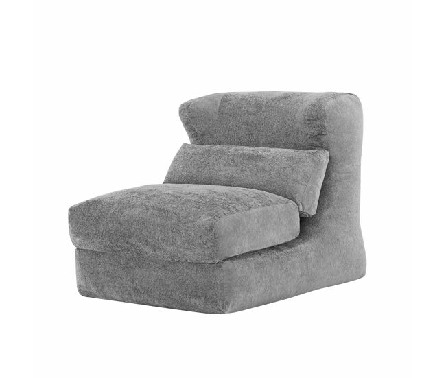 Sofá relax - diseño único, convertible en reposapiés - color gris