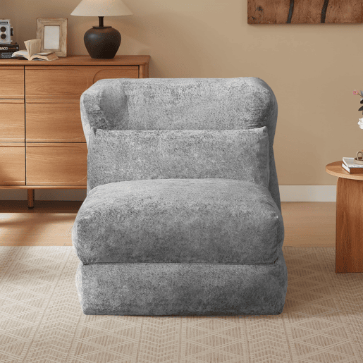 Sofá Relax - Design exclusivo, transformável em apoio para os pés - Cor cinzenta Sofá Relax - Design exclusivo, transformável em apoio para os pés - Cor cinzenta